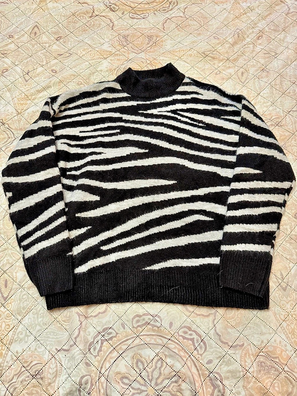Calvin Klein Zebra Print Crew Neck Sweater